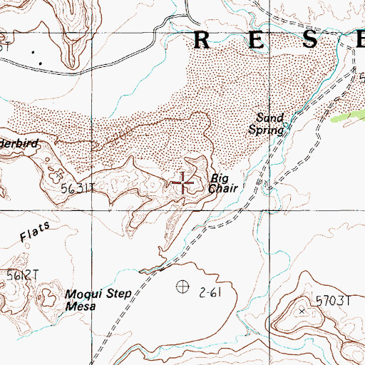 Topographic Map of Big Chair, AZ