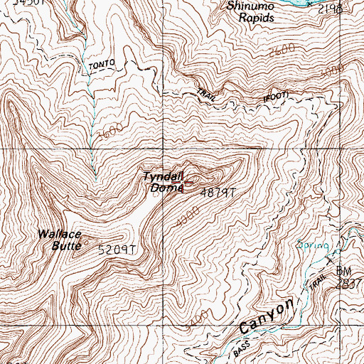 Topographic Map of Tyndall Dome, AZ