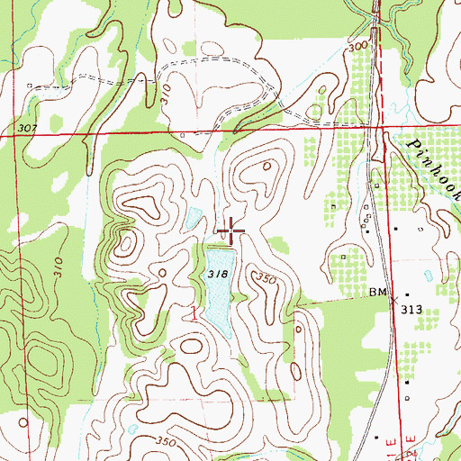 Topographic Map of Tompkins Dam, AL