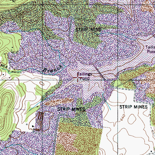 Topographic Map of Tailings Pond Number Nine, TN
