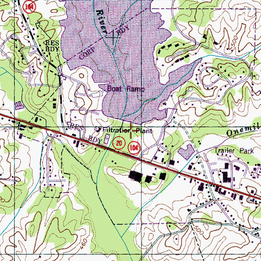 Topographic Map of Beech Lake, TN