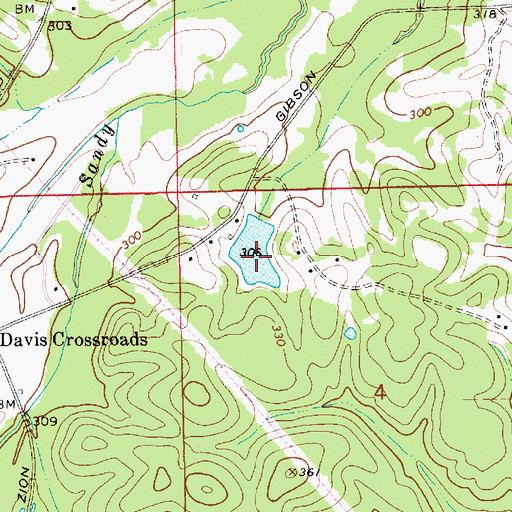 Topographic Map of W C Gibson Dam, AL