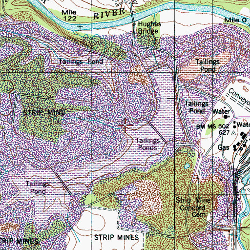 Topographic Map of Monsanto Tailings Pond Number Ten, TN