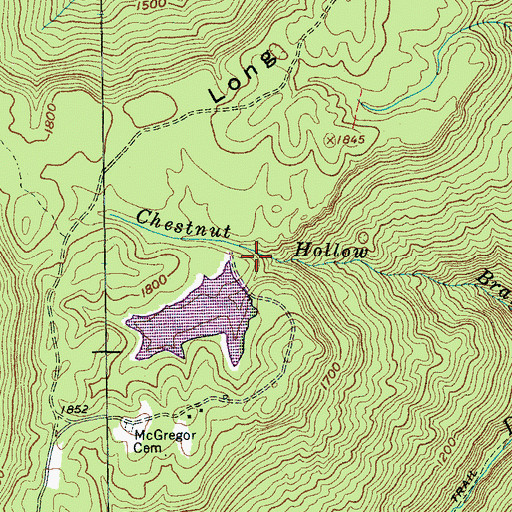 Topographic Map of Boyd Brothers Lake Dam, TN