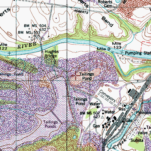 Topographic Map of Monsanto Tailings Pond Number Three Dam, TN