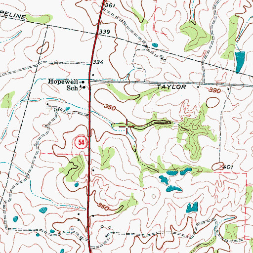 Topographic Map of William A Jameson Lake, TN