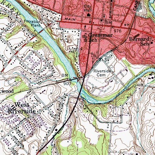 Topographic Map of McMinnville Water Supply Dam, TN