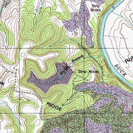 Topographic Map of Monsanto Number Twelve Dam, TN