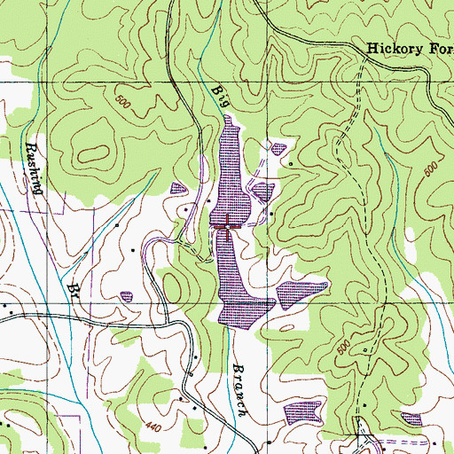 Topographic Map of Refish Number Two Lake, TN