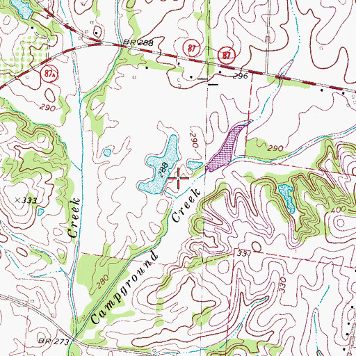 Topographic Map of Ried Dunavant Dam, TN
