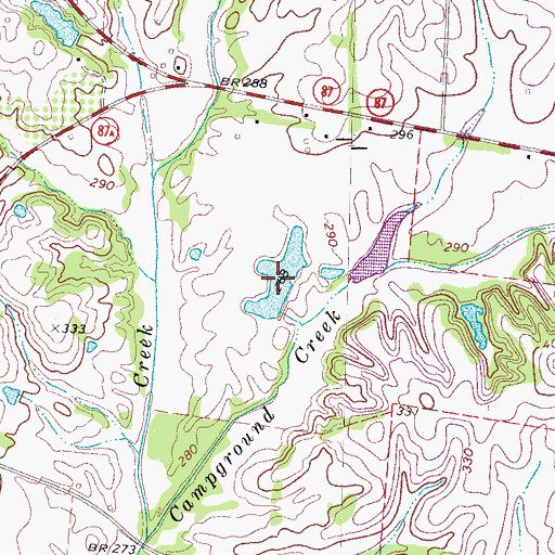 Topographic Map of Ried Dunavant Lake, TN