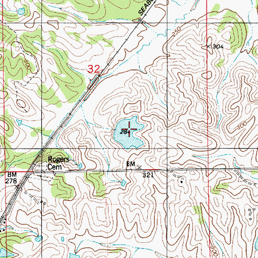 Topographic Map of J L Crenshaw Lake Number One, AL