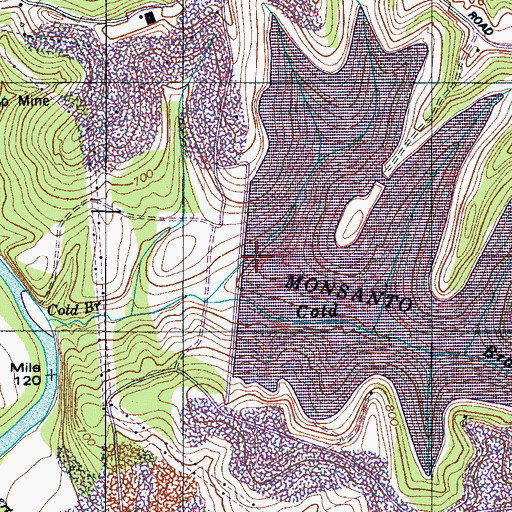 Topographic Map of Monsanto Number Fifteen Dam, TN
