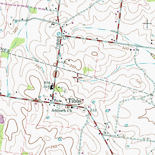 Topographic Map of Wiggins Dam, TN
