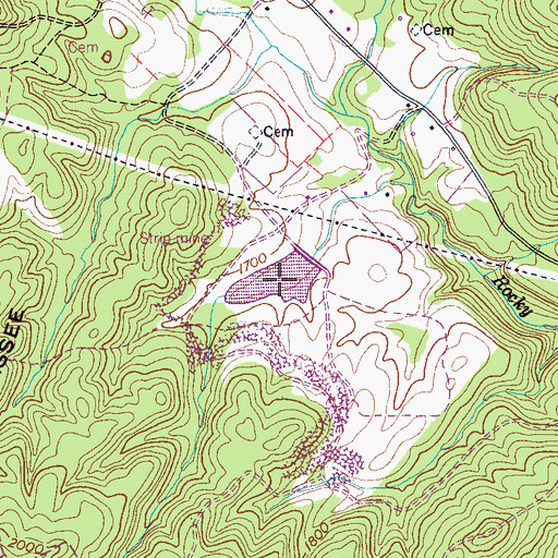 Topographic Map of J C Gant Lake, TN