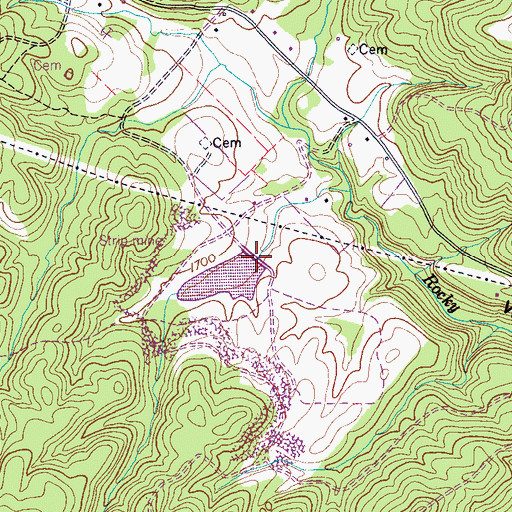 Topographic Map of J C Gant Dam, TN