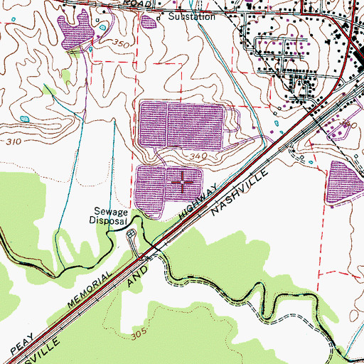 Topographic Map of Bells Aerobic Lagoon Number One Lake, TN