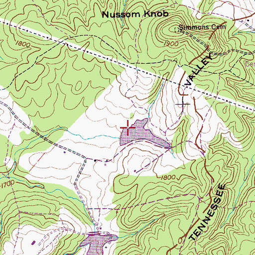Topographic Map of Beecher Smith Dam, TN