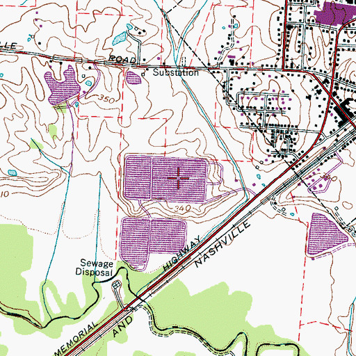 Topographic Map of Bells Aerated Lagoon Number One Lake, TN