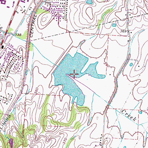 Topographic Map of Cane Creek Lake Number Nineteen, TN