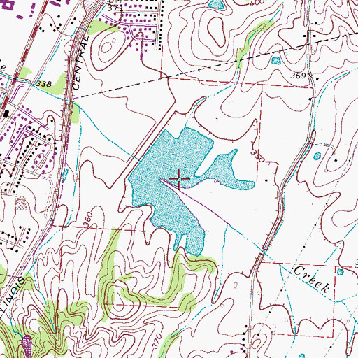 Topographic Map of Cane Creek Lake Number Nineteen, TN
