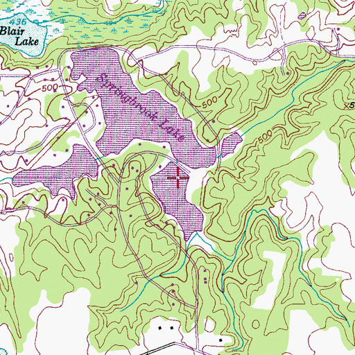 Topographic Map of Fern Lake Dam, TN