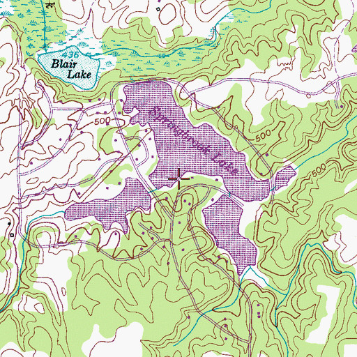 Topographic Map of Sunset Lake Dam, TN