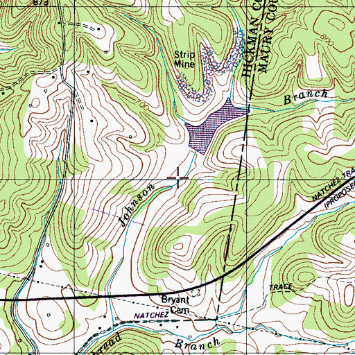 Topographic Map of Huckaby Lake Dam, TN