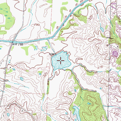 Topographic Map of Cane Creek Number Twenty-two Lake, TN