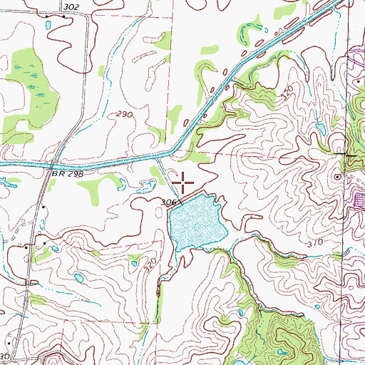 Topographic Map of Cane Creek Number Twenty-two Dam, TN