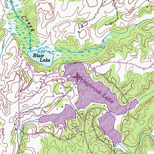 Topographic Map of Springbrook Lake Dam, TN