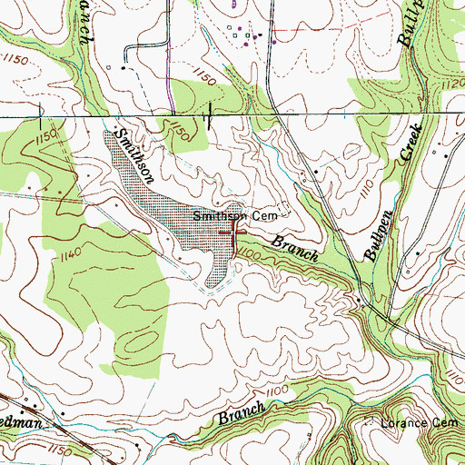 Topographic Map of Lake Ann Dam, TN