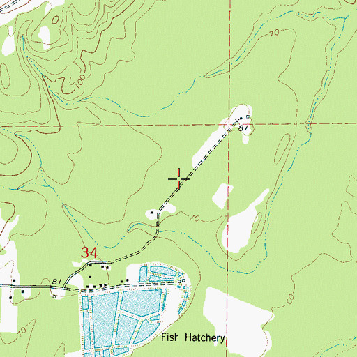 Topographic Map of C A Ezell Fish Hatchery, AL