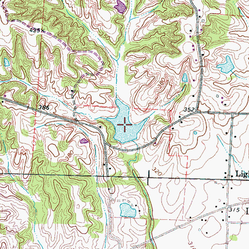 Topographic Map of Cane Creek Number Three Lake, TN