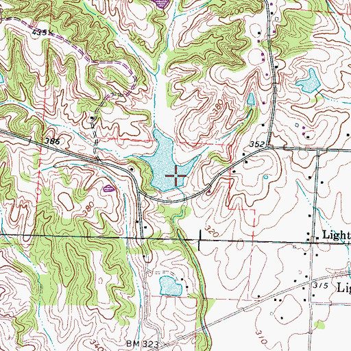 Topographic Map of Cane Creek Number Three Dam, TN