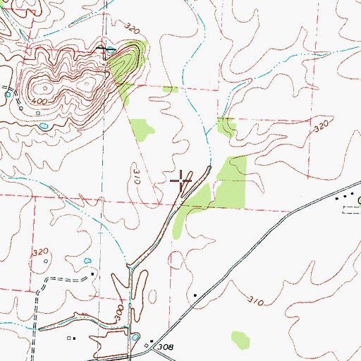 Topographic Map of Cane Creek Number Five Lake, TN