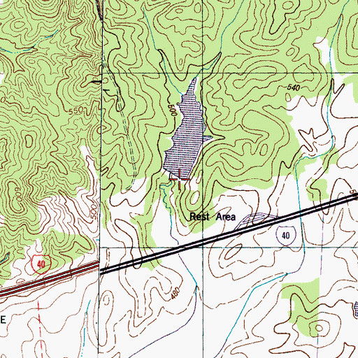 Topographic Map of Spring Creek Lake, TN