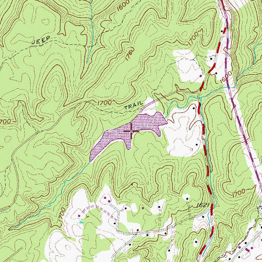 Topographic Map of Spencer Water Supply Lake, TN