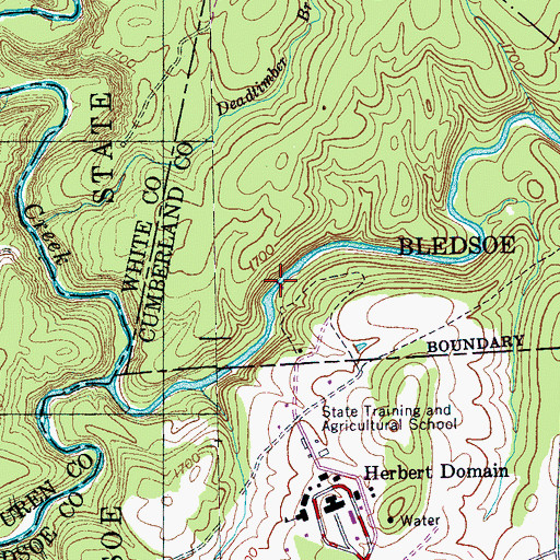Topographic Map of State of Tennessee Dam, TN