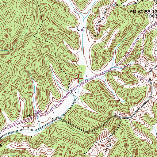 Topographic Map of Lost Acres Lake, TN