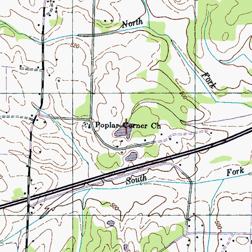 Topographic Map of Elon Douglas Lake, TN