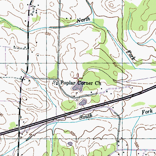 Topographic Map of Elon Douglas Dam, TN