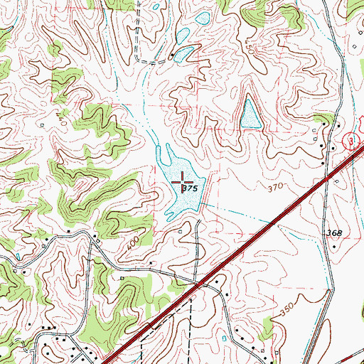 Topographic Map of Cane Creek Lake Number Nine, TN