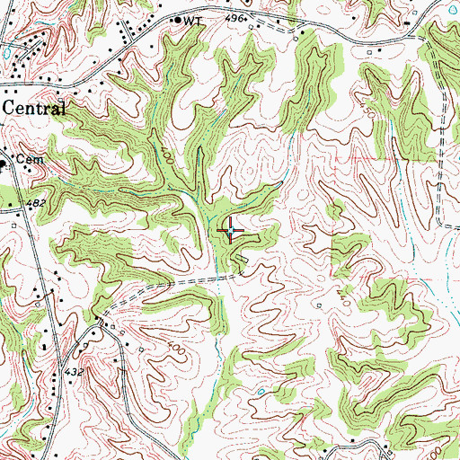 Topographic Map of Bill Smith Lake, TN
