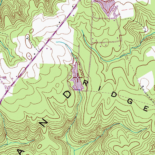 Topographic Map of Twin Lake, TN
