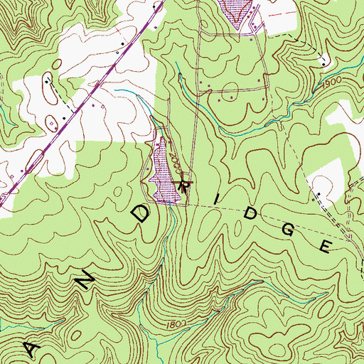 Topographic Map of Twin Lake Dam, TN