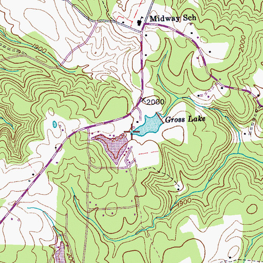 Topographic Map of Spring Lake, TN
