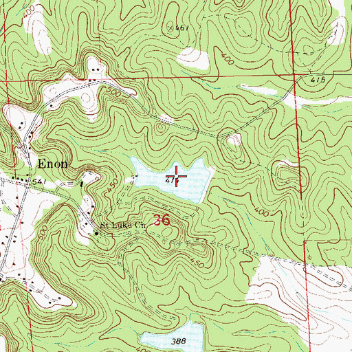Topographic Map of Enon Lake Number Two, AL