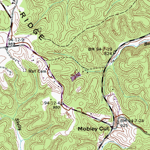Topographic Map of McCall Lake, TN