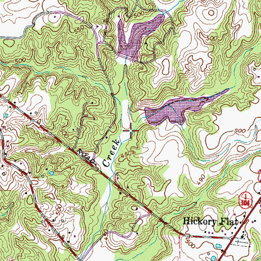 Topographic Map of Moss Creek Lake, TN